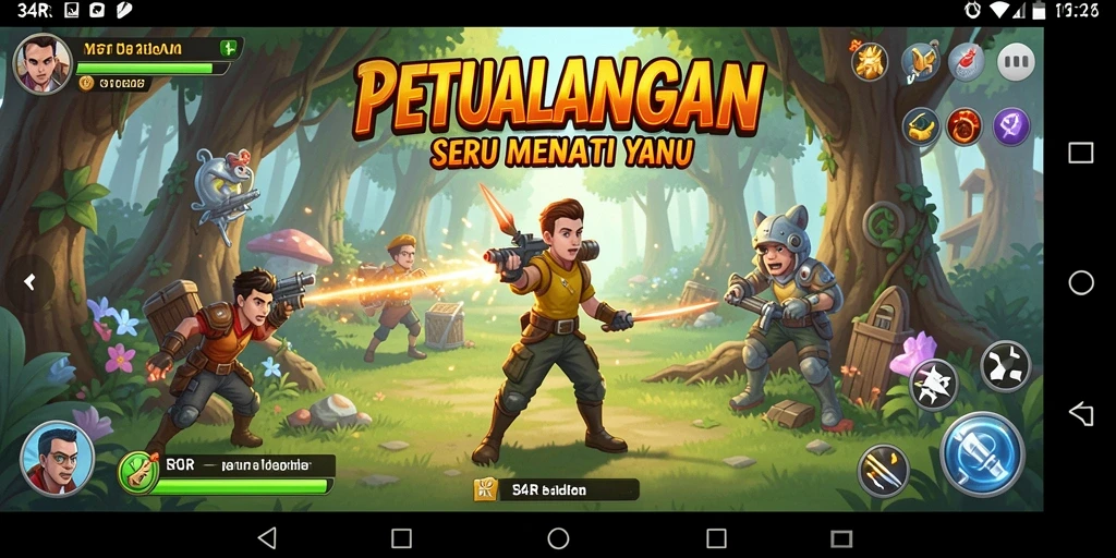 Tangkapan layar dari gameplay petualangan 34R yang seru.