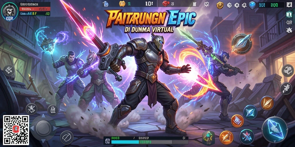 Tampilan gameplay menegangkan dalam pertarungan 8QR.