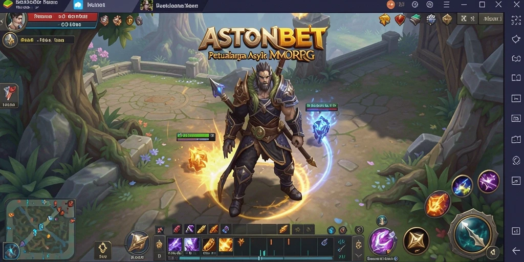 Screenshot gameplay ASTONBET dengan karakter dan pertarungan yang seru.