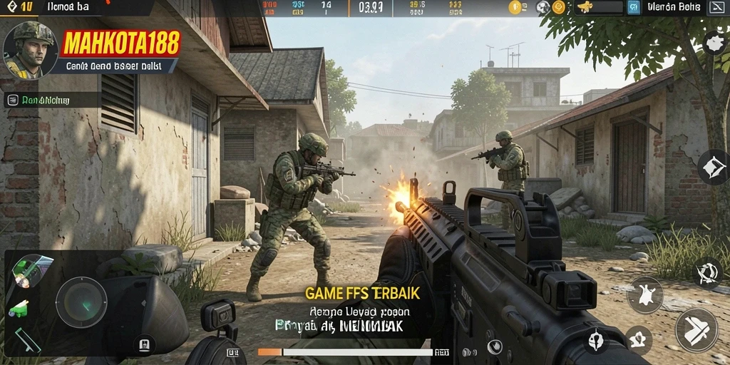 Tampilan gameplay intens di MAHKOTA188 menampilkan aksi tembakan yang mendebarkan.