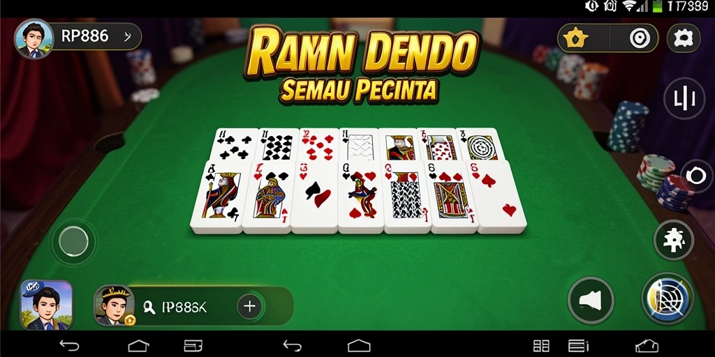 Tampilan gameplay seru dalam permainan RP886 Domino.