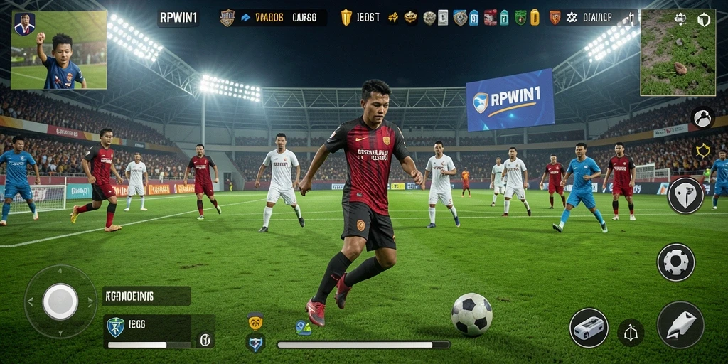 Screenshot menunjukkan gameplay seru di arena pertandingan.