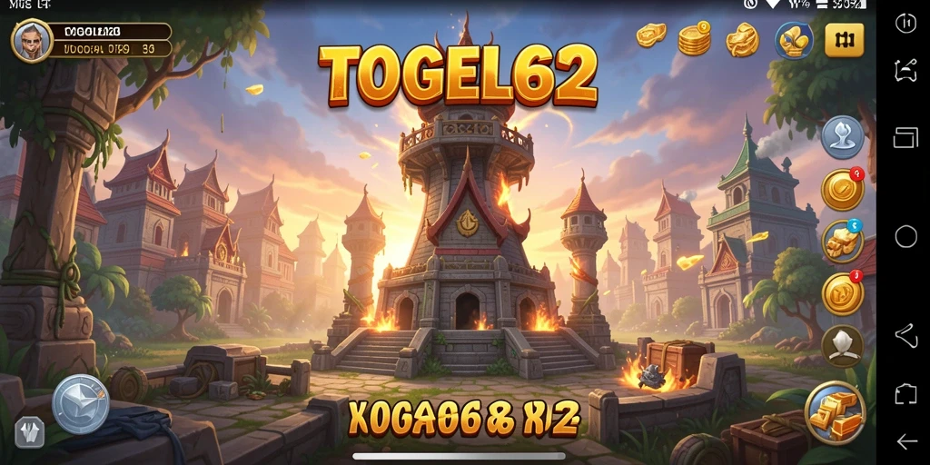 Screenshot utama TOGEL62 menampilkan aksi mendebarkan dalam pertahanan menara.